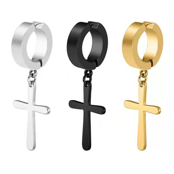 black gold silver stainless steel corss dangle earring for men single chandelier earring hip hop clip on ear christian jewelry wholesale pri
black gold silver stainless steel corss dangle earring for men single chandelier earring hip hop clip on ear christian jewelry wholesale pri