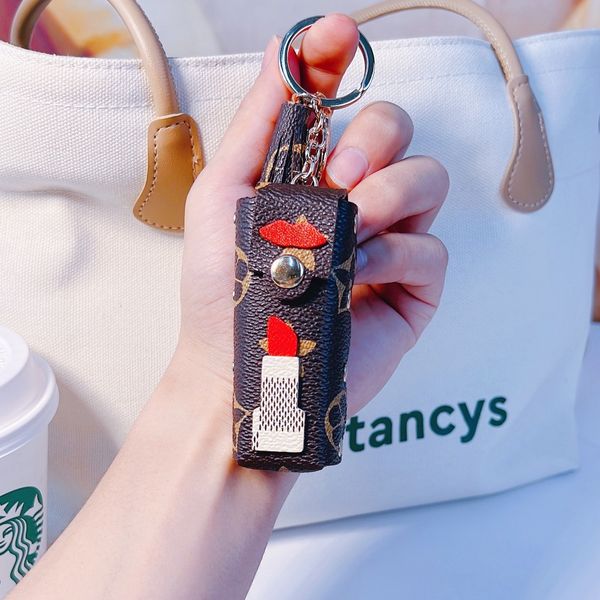 handcrafted leather keychain with lipstick holder - perfect gift for couples, Silver
handcrafted leather keychain with lipstick holder - perfect gift for couples, Silver