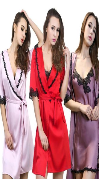 lace robes gowns women silk nightgown lingerie pajamas kimono bathrobe dressing gown sets sleepwear night dress desxhu6dj7041949, Black;red
lace robes gowns women silk nightgown lingerie pajamas kimono bathrobe dressing gown sets sleepwear night dress desxhu6dj7041949, Black;red