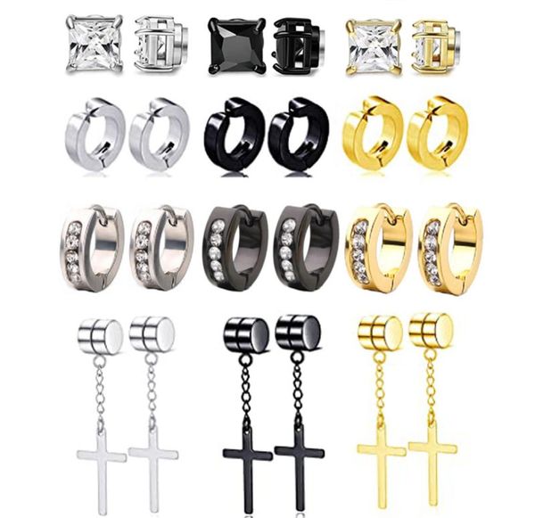 12 pairs magnetic stud earrings stainless steel non pierced earrings punk cross dangle hinged clip on magnet earring set6355507, Silver
12 pairs magnetic stud earrings stainless steel non pierced earrings punk cross dangle hinged clip on magnet earring set6355507, Silver