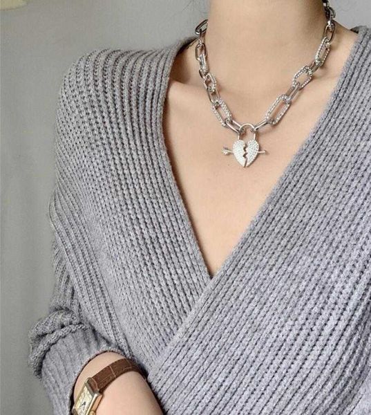 2020 new european and american love heart chain flashing diamond stitching necklace female fashion clavicle chain jew1305369, Silver
2020 new european and american love heart chain flashing diamond stitching necklace female fashion clavicle chain jew1305369, Silver