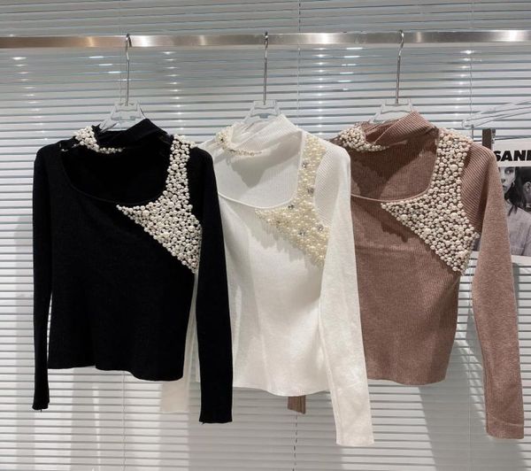 women039s sweaters 2021 winter for women pearl beaded lowcut hollow collar elegant lady knitted shirt womans harajuku slim swe2418616, White;black
women039s sweaters 2021 winter for women pearl beaded lowcut hollow collar elegant lady knitted shirt womans harajuku slim swe2418616, White;black
