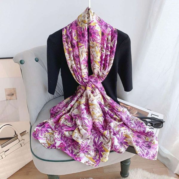print scarf fashionable temperament imitation silk shawl womens travel card p decorative, Blue;gray
print scarf fashionable temperament imitation silk shawl womens travel card p decorative, Blue;gray