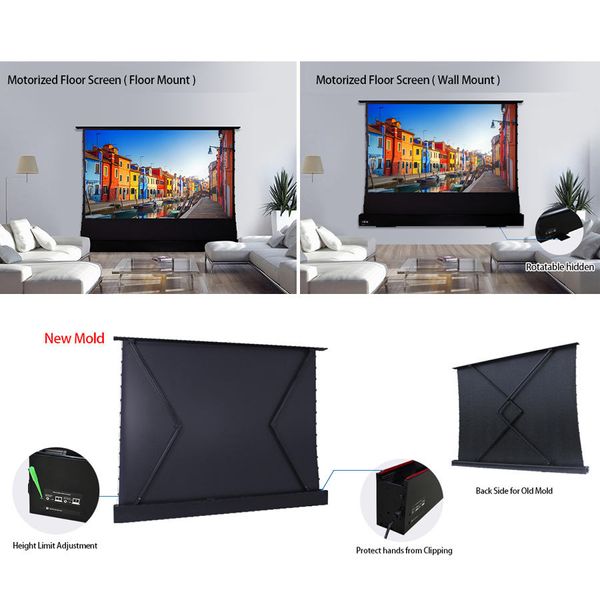 Image of Motorized Floor Rising Projection Screen for Ambient Light Rejecting Ultra Short Throw Laser 4k Projector Screen Screen PRO 92&quot;