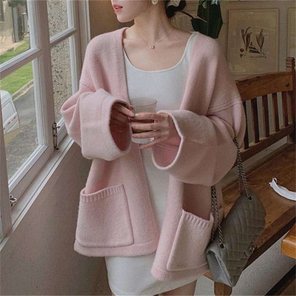 niche gentle soft lazy high end korean sweater jacket candy colored cardigan for women in autumn and winter, White;black
niche gentle soft lazy high end korean sweater jacket candy colored cardigan for women in autumn and winter, White;black