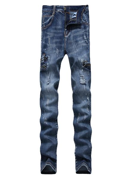 est fashion mens jeans ripped destroyed zipper slim straight biker skinny men denim multi color trousers6691010, Blue
est fashion mens jeans ripped destroyed zipper slim straight biker skinny men denim multi color trousers6691010, Blue