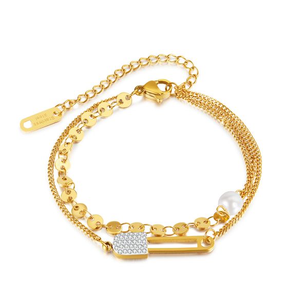 gold plated cubic zirconia pearl jewelry light luxury stainless steel multilayer chain bracelets for women girls lady gifts, Black
gold plated cubic zirconia pearl jewelry light luxury stainless steel multilayer chain bracelets for women girls lady gifts, Black