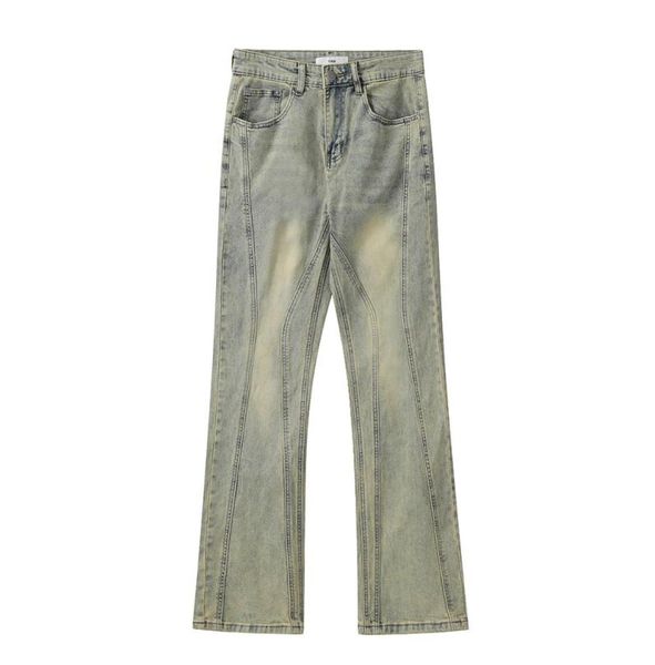 yellow washed striped jeans flare pants male and female straight casual cargos hip hop baggy denim trousers9772668, Black;brown
yellow washed striped jeans flare pants male and female straight casual cargos hip hop baggy denim trousers9772668, Black;brown