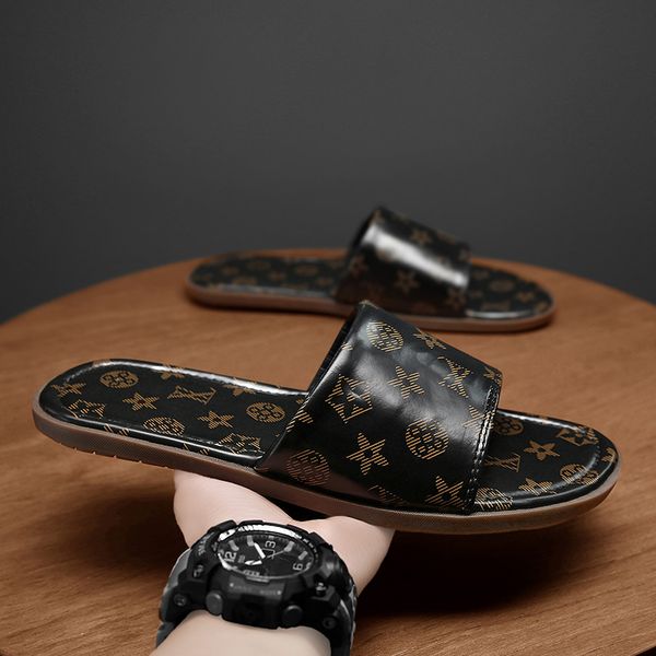 2023 trendy men's women's summer high-end leather slippers sandals beach slide fashion indoor shoes size 40-45, Black
2023 trendy men's women's summer high-end leather slippers sandals beach slide fashion indoor shoes size 40-45, Black