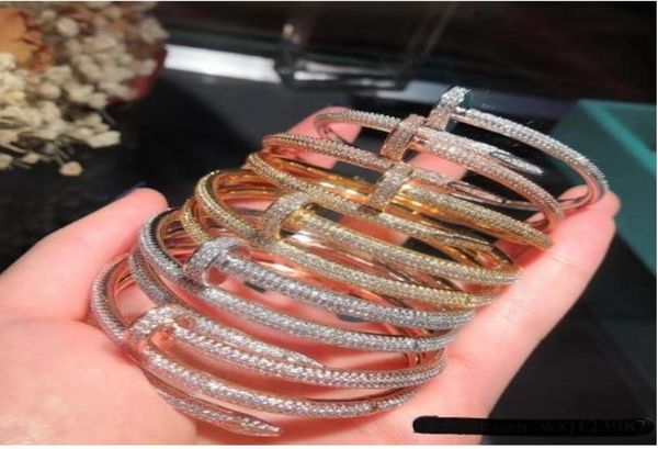 -border explosion jewelry 18k gold new c nails rose gold full diamond bracelet 168313509, Golden;silver
-border explosion jewelry 18k gold new c nails rose gold full diamond bracelet 168313509, Golden;silver