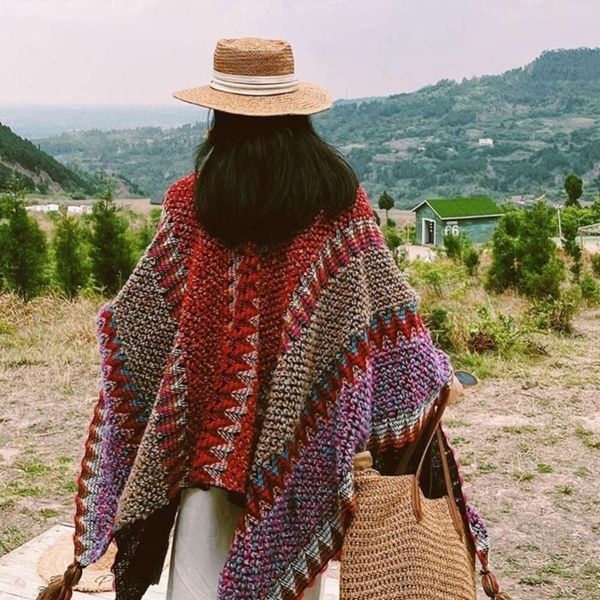 autumn and winter ethnic style scarf travel wear cloak northwest grassland dual purpose shawl thick blanket, Blue;gray
autumn and winter ethnic style scarf travel wear cloak northwest grassland dual purpose shawl thick blanket, Blue;gray