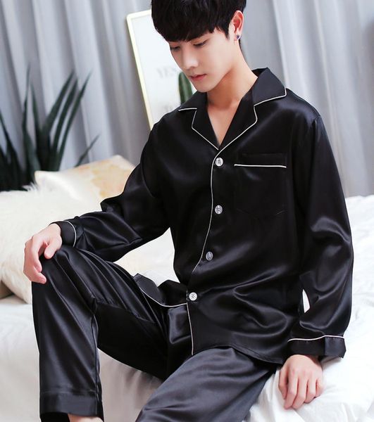 2019 men pajama sets long sleeve autumn silk sleepwear for men suit pijama man summer twopiece pyjama2945009, Black;brown
2019 men pajama sets long sleeve autumn silk sleepwear for men suit pijama man summer twopiece pyjama2945009, Black;brown