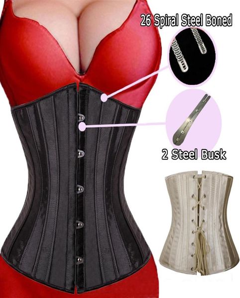 26 spiral steel boned waist trainer underwear underbust corsets bustiers lingerie plus size 1819660, Black;white
26 spiral steel boned waist trainer underwear underbust corsets bustiers lingerie plus size 1819660, Black;white
