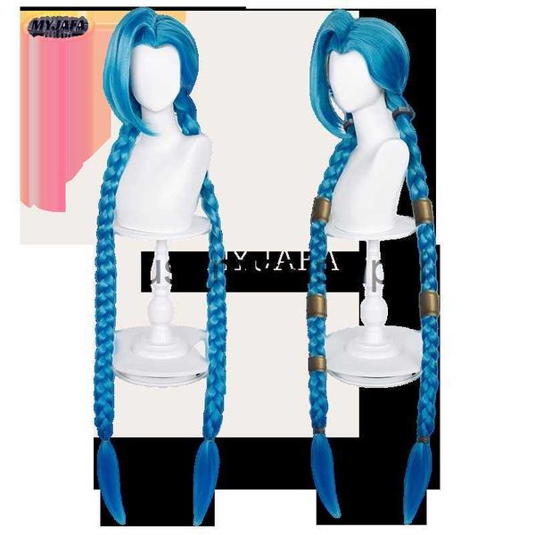 cosplay wigs lol jinx cosplay wig long braided blue the loose cannon wig with blue braid heat resistant synthetic hair anime wigs wig cap x0, Black
cosplay wigs lol jinx cosplay wig long braided blue the loose cannon wig with blue braid heat resistant synthetic hair anime wigs wig cap x0, Black