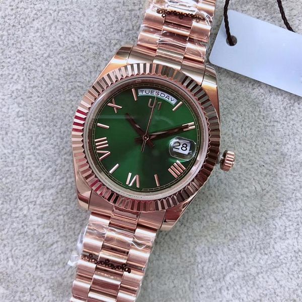 st9 steel news men watches green dial automatic mechanics 41mm sapphire glass stainless mens watch everose gold wristwatches2739, Slivery;brown
st9 steel news men watches green dial automatic mechanics 41mm sapphire glass stainless mens watch everose gold wristwatches2739, Slivery;brown