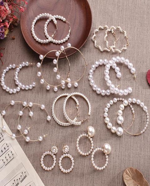 fashion bohemian round white pearl hoop earrings korean gold large circle geometric earrings jewelry wedding party gifts4123675, Silver
fashion bohemian round white pearl hoop earrings korean gold large circle geometric earrings jewelry wedding party gifts4123675, Silver