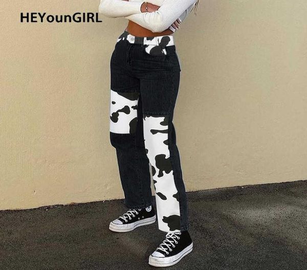 heyoungirl patchwork cow print jeans women y2k casual high waisted pants capris harajuku 90s black long trousers ladies street x067353216, Black;white
heyoungirl patchwork cow print jeans women y2k casual high waisted pants capris harajuku 90s black long trousers ladies street x067353216, Black;white