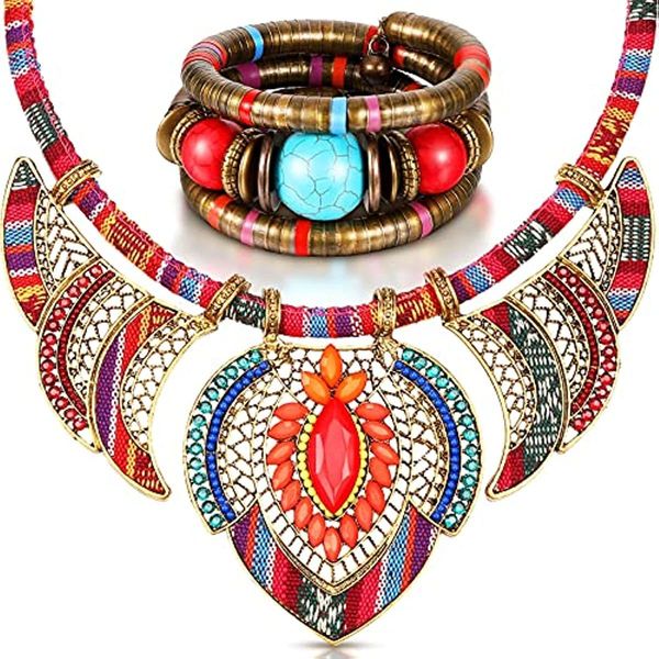 pendant necklaces festival choker beads statement necklace chunky colorful collar costume jewelry african bracelet bohe wristband 230831, Silver
pendant necklaces festival choker beads statement necklace chunky colorful collar costume jewelry african bracelet bohe wristband 230831, Silver