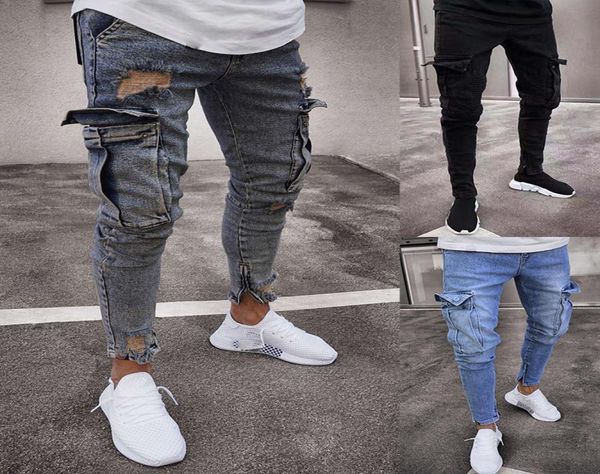 mens workwear skinny jeans for men slim fit zipper cargo denim pants ripped trousers fashion8537273, Blue
mens workwear skinny jeans for men slim fit zipper cargo denim pants ripped trousers fashion8537273, Blue