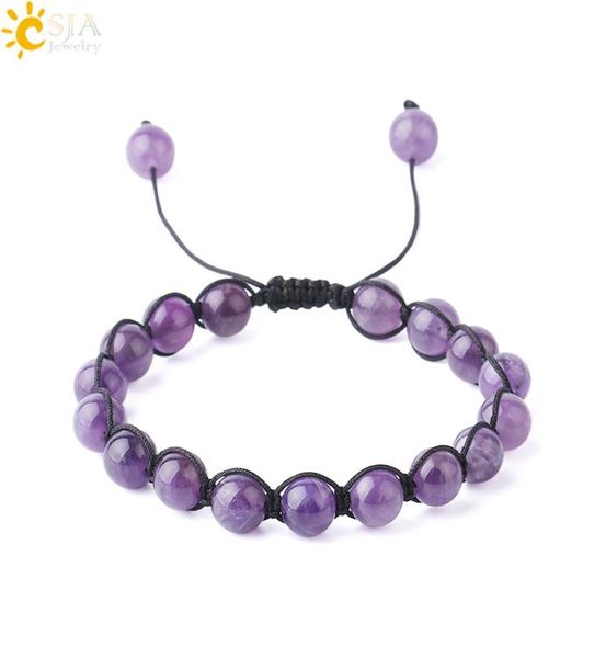 csja women amethyst jewelry natural semi precious stone beads thread 8mm wrap gemstone beaded bracelets purple crystal bangle resi9536936, Black
csja women amethyst jewelry natural semi precious stone beads thread 8mm wrap gemstone beaded bracelets purple crystal bangle resi9536936, Black