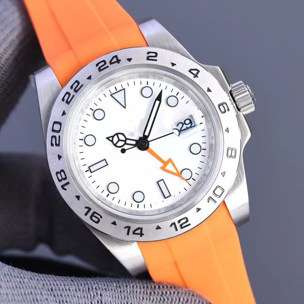 men's mechanical watch ceramic bezel white dial orange rubber strap sapphire glass luminous coating 42mm size folding buckle fashion wa, Slivery;brown
men's mechanical watch ceramic bezel white dial orange rubber strap sapphire glass luminous coating 42mm size folding buckle fashion wa, Slivery;brown