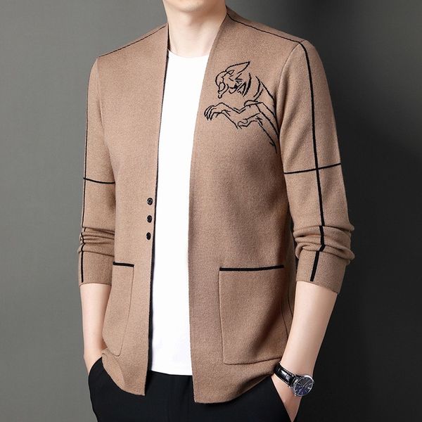 men's sweaters 2023 autumn and winter cardigans casual fashion long sleeve printed knitwear suit coat cardigan knitted sweater 230831, White;black
men's sweaters 2023 autumn and winter cardigans casual fashion long sleeve printed knitwear suit coat cardigan knitted sweater 230831, White;black