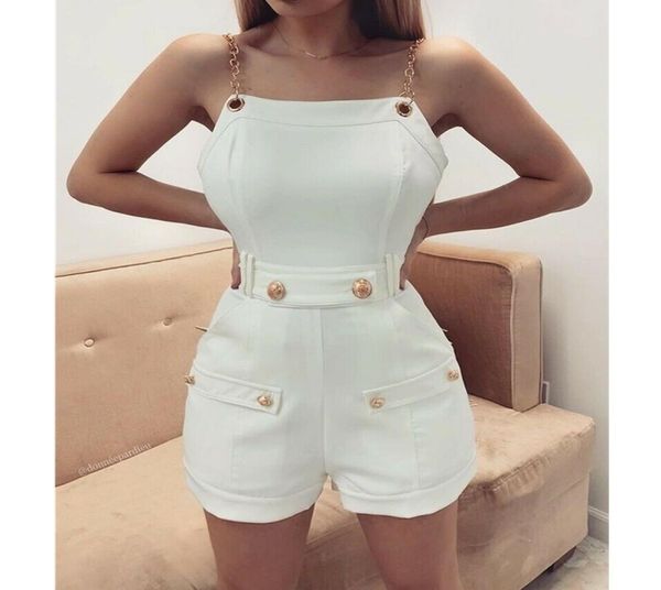 2019 fashion women039s sleeveless chain belt stylish jumpsuit shorts trouser ladies holiday casual playsuits streetwear3207578, Black;white
2019 fashion women039s sleeveless chain belt stylish jumpsuit shorts trouser ladies holiday casual playsuits streetwear3207578, Black;white