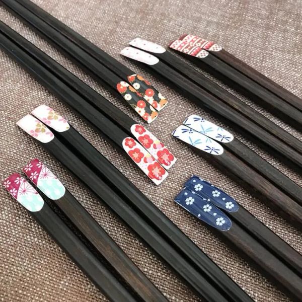 Japanese-style Natural Wooden Chopsticks Cherry Flower Home Restaurant Kids Chop Sticks Sushi Sticks Children A Best Gift For Family