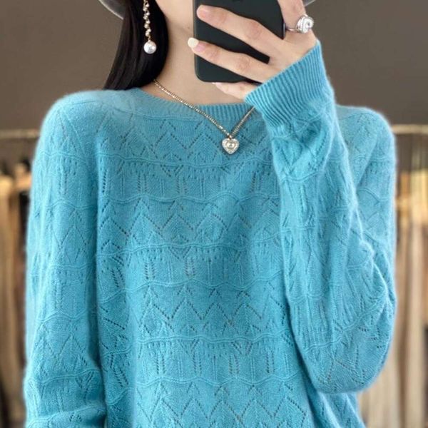 100% pure wool sweater round neck pullover womens spring and autumn style loose versatile fashionable cashmere, White;black
100% pure wool sweater round neck pullover womens spring and autumn style loose versatile fashionable cashmere, White;black