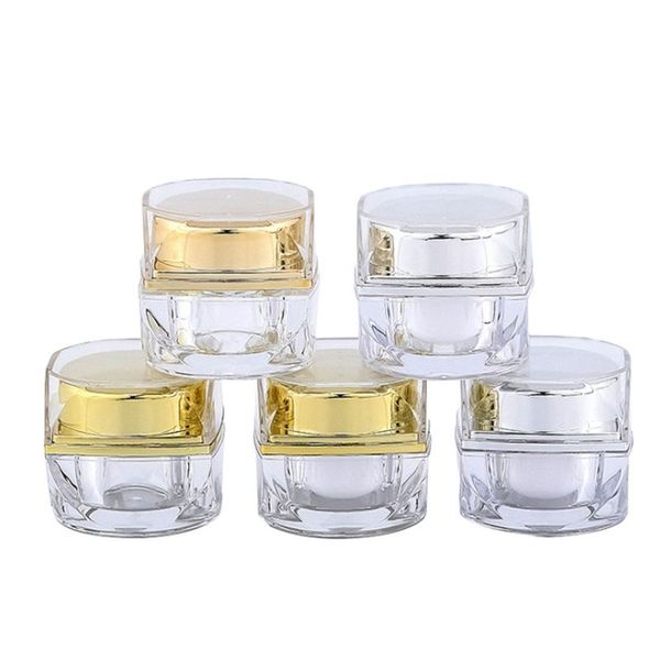 5g 10g acrylic octagonal silver gold bottle empty plastic cosmetic cream sample jars powder packaging containers
5g 10g acrylic octagonal silver gold bottle empty plastic cosmetic cream sample jars powder packaging containers