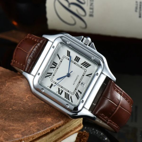mens watch square stainless steel dial leather strap quartz movement sapphire water resistant watches, Slivery;brown
mens watch square stainless steel dial leather strap quartz movement sapphire water resistant watches, Slivery;brown