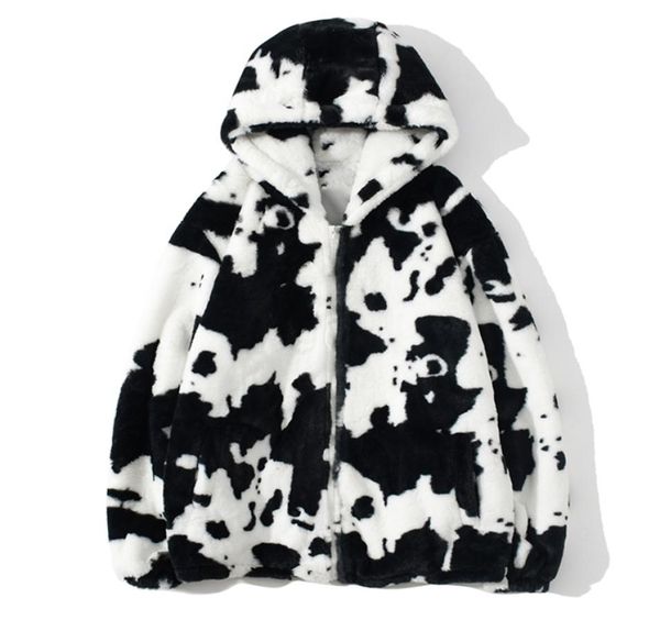 men streetwear cow print zipper cardigan hooded coats autumn winter harajuku loose couple coat outwear hoodie lambswool jacket 2019564709, Black;brown
men streetwear cow print zipper cardigan hooded coats autumn winter harajuku loose couple coat outwear hoodie lambswool jacket 2019564709, Black;brown