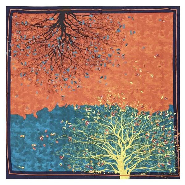 spring and autumn style twill scarf womens square reflected tree print headscarf sunscreen shawl, Blue;gray
spring and autumn style twill scarf womens square reflected tree print headscarf sunscreen shawl, Blue;gray