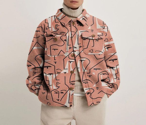 mens abstract jacket lapel long sleeve cardigan coat with different print patterns fashionable street wear8109491, Black;brown
mens abstract jacket lapel long sleeve cardigan coat with different print patterns fashionable street wear8109491, Black;brown