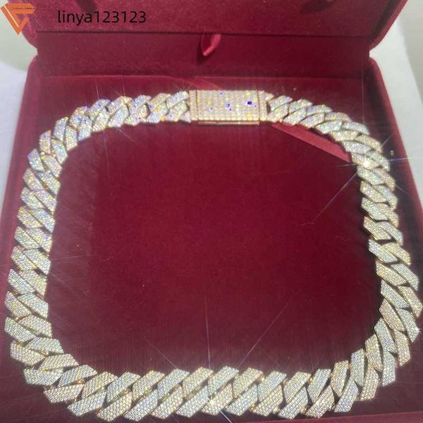 custom hip hop luxury necklace handmade 15mm18mm width 22 inches 3tone 4 tone vvs d moissanite diamond cuban link chain, Silver
custom hip hop luxury necklace handmade 15mm18mm width 22 inches 3tone 4 tone vvs d moissanite diamond cuban link chain, Silver