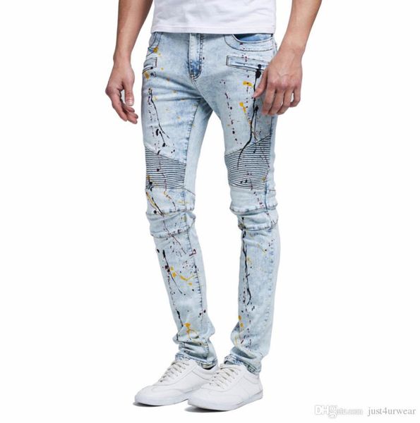 mens fashion designer skinny ripped biker jeans distressed blue denim pants drapped elastic long trousers joggers streetwear6731474
mens fashion designer skinny ripped biker jeans distressed blue denim pants drapped elastic long trousers joggers streetwear6731474