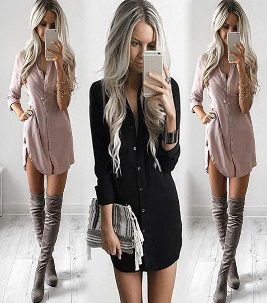 summer fashion casual newly women long sleeve turndown collar single breasted solid shirt slim high waist mini dress 3 colors5954854, Black;gray
summer fashion casual newly women long sleeve turndown collar single breasted solid shirt slim high waist mini dress 3 colors5954854, Black;gray