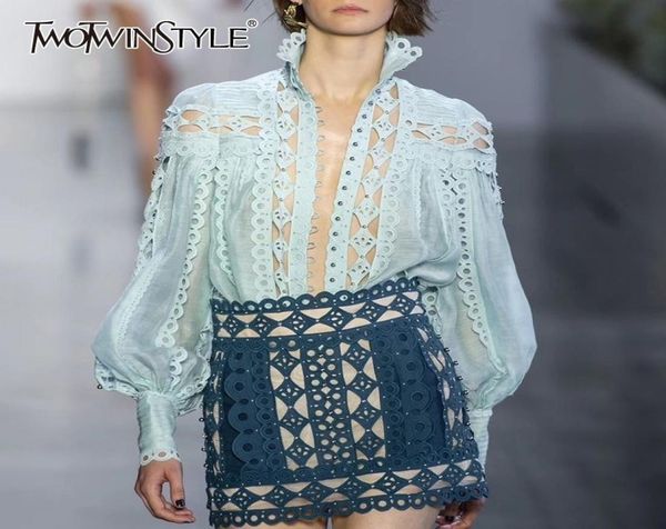 twotwinstyle beading patchwork women blouse stand collar lantern sleeve hollow out shirt female fashion summer 2019 new v19111520248, White
twotwinstyle beading patchwork women blouse stand collar lantern sleeve hollow out shirt female fashion summer 2019 new v19111520248, White