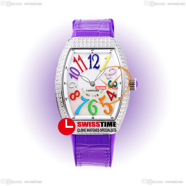 abf v32 vanguard color dream swiss quartz chronograph ladies watch womens diamonds case mop dial big number purple leather rubber super edit, Slivery;brown
abf v32 vanguard color dream swiss quartz chronograph ladies watch womens diamonds case mop dial big number purple leather rubber super edit, Slivery;brown