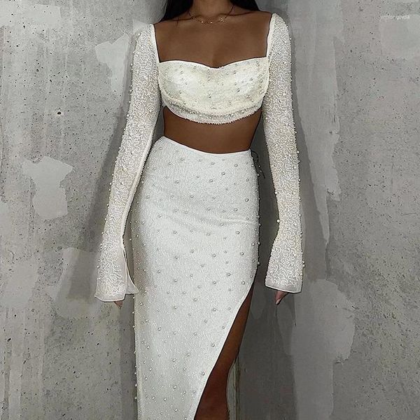 skirts 2 pieces set pearl rhinestone women long sleeve backless crop split midi sets party streetwear skirt suits, Black
skirts 2 pieces set pearl rhinestone women long sleeve backless crop split midi sets party streetwear skirt suits, Black