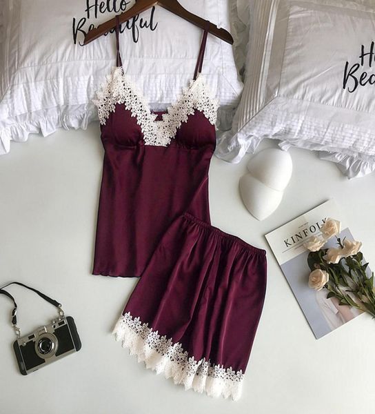 women lace pajamas shorts suit korean sleeveless silk sleepwear 2pc set lingerie ladies nightwear underwear babydollb6443567, Black;red
women lace pajamas shorts suit korean sleeveless silk sleepwear 2pc set lingerie ladies nightwear underwear babydollb6443567, Black;red