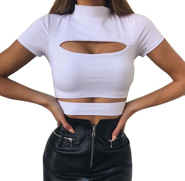 women crop summer shorts sleeve t shirts hollow out ladies short tshirts girls stand collar tees 0508062134780, White
women crop summer shorts sleeve t shirts hollow out ladies short tshirts girls stand collar tees 0508062134780, White