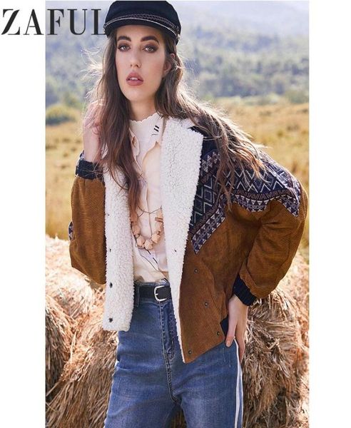 zaful jacket coats women warm vintage outwear autumn winter double breasted tribal print faux shearling panel corduroy jacket t2009286783, Black;brown
zaful jacket coats women warm vintage outwear autumn winter double breasted tribal print faux shearling panel corduroy jacket t2009286783, Black;brown