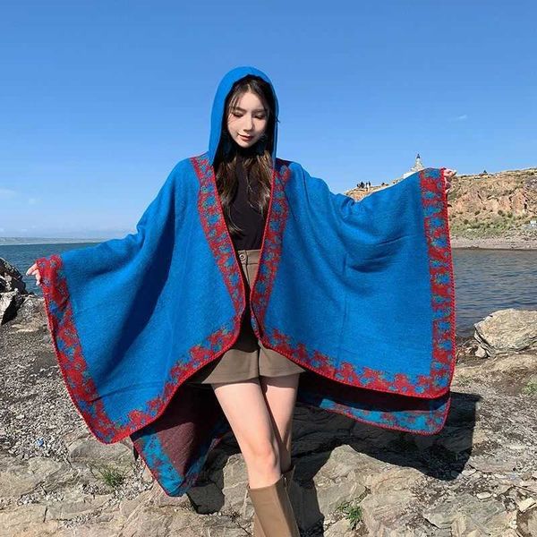 scarves women's winter capes female scarf pareos long cardigan shawls women with hat luxury cardigans poncho wrap coats designer s4, Blue;gray
scarves women's winter capes female scarf pareos long cardigan shawls women with hat luxury cardigans poncho wrap coats designer s4, Blue;gray