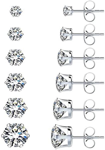 6 pairs stainless steel stud earrings set hypoallergenic cubic zirconia 18k white gold 316l cz earrings6920672, Golden;silver
6 pairs stainless steel stud earrings set hypoallergenic cubic zirconia 18k white gold 316l cz earrings6920672, Golden;silver