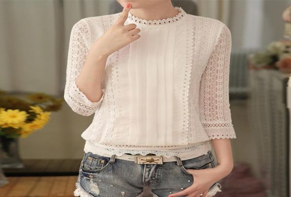 women autumn casual white lace shirts blouse fashion 34 sleeve stand collar crochet summer korean shirt clothes a6336828754
women autumn casual white lace shirts blouse fashion 34 sleeve stand collar crochet summer korean shirt clothes a6336828754