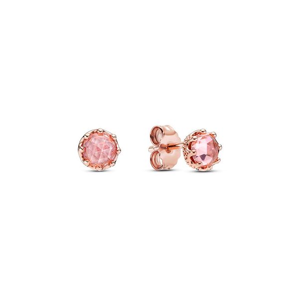 

Authentic Pando Ra Pink Sparkling Crown Stud Earrings 925 Sterling Silve Fine Women Earring Compatible European Style Jewelry 288311C01 Earring