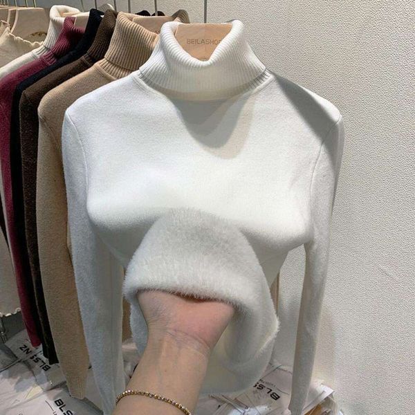 one piece of woolen womens sweaters clothes for women plus thick winter style western inner high necked bottom, White;black
one piece of woolen womens sweaters clothes for women plus thick winter style western inner high necked bottom, White;black