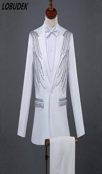 men formal suits crystals slim blazers pants suit vocal concert singer chorus performance costume wedding master prom compere stag6238572, White;black
men formal suits crystals slim blazers pants suit vocal concert singer chorus performance costume wedding master prom compere stag6238572, White;black
