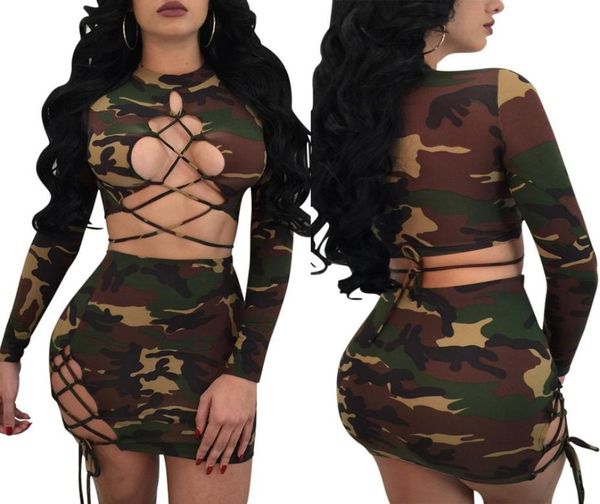 2018 summer new bandage mini dress camouflage up hollow out nightclub long sleeve print two piece set dresses4337006, White
2018 summer new bandage mini dress camouflage up hollow out nightclub long sleeve print two piece set dresses4337006, White